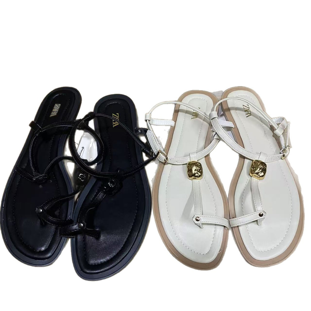 Za2025 spring new arrivals: versatile black and white round-toe flats, heels, and peep-toe sandals with ankle strap