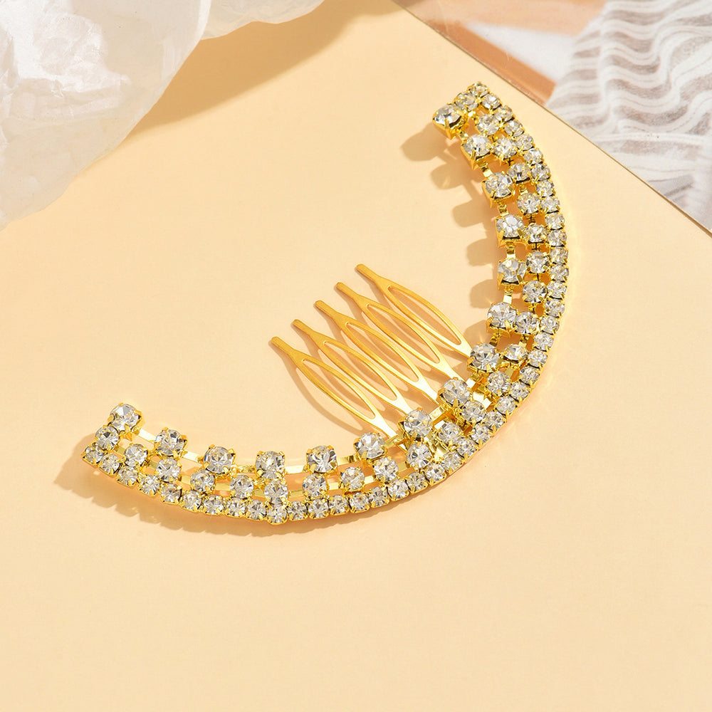 Women's hair clip jewelry wholesale: cross-border, light luxury, high-end, full diamond hair comb, baroque retro bridal holiday hair accessories