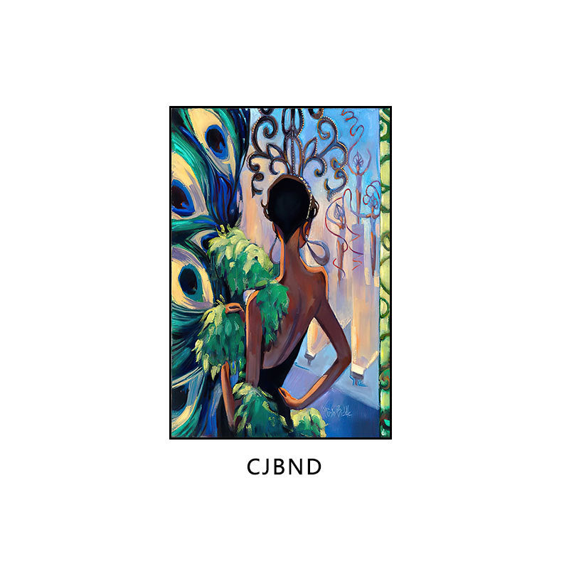 Industrial style bar decorative painting American retro beautiful woman oil painting ktv box hanging painting western restaurant cafe mural