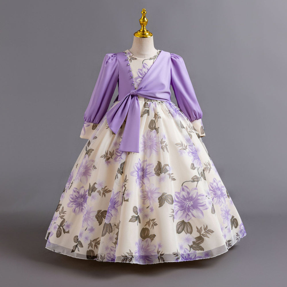 Export chiffon new arrivalkids dress pattern long sleeves princess dress little girl dresschildren dress