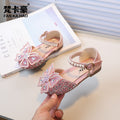 Kids' closed-toe princess sandals:  new girls' fashion bowknot princess shoes for students' performances and dance