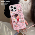 Suitable for iphone17pro bestie phone case, yoshitomo nara girl style, apple 16/15 anti-fall hard case 13