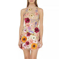 2025 spring collection: european & american style embroidered halter neck bodycon mini dress - perfect for special occasions & work