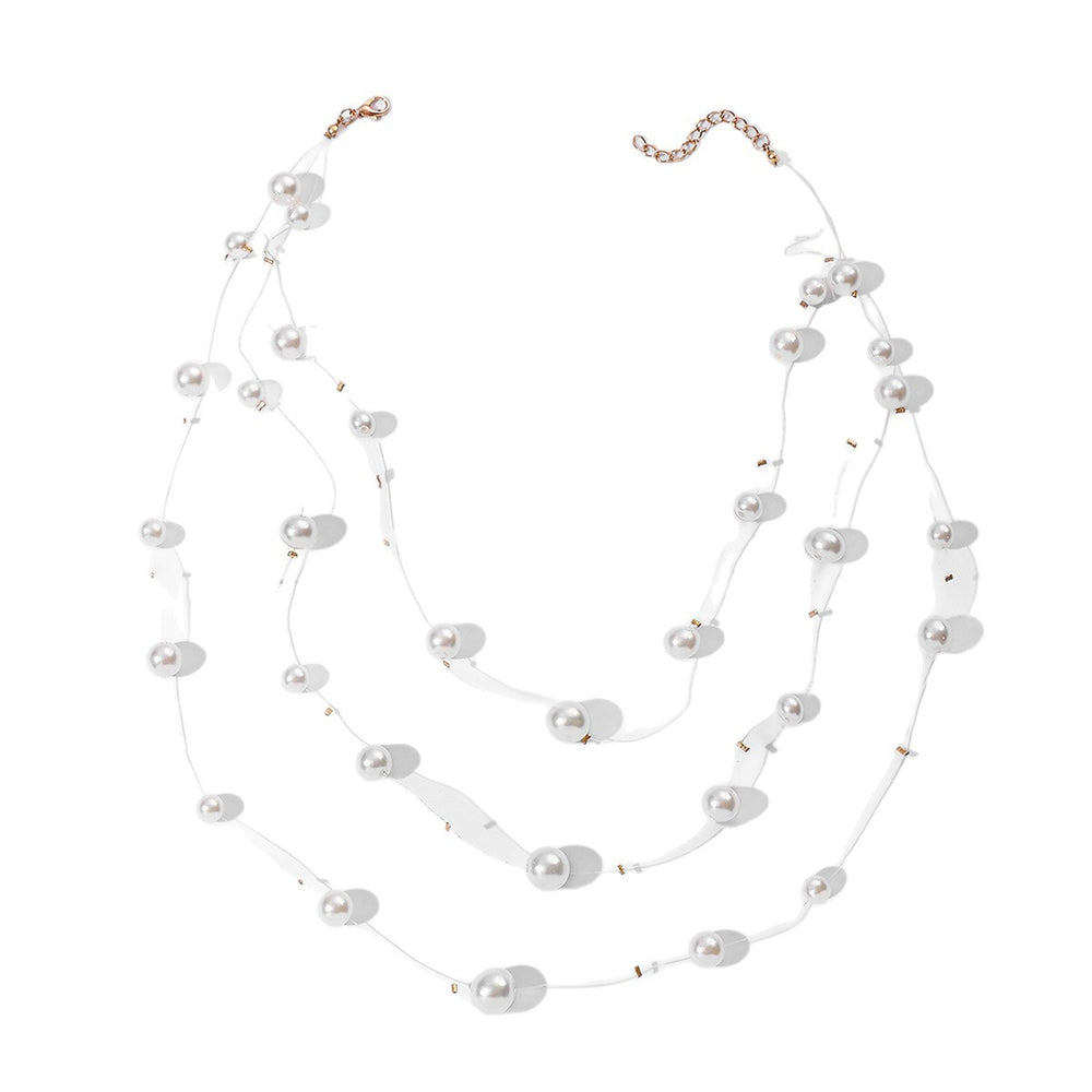 European and american cross-border fully managed best-selling jewelry, fashionable and accessible luxury pearl tassel necklace, versatile layered sweater chain necklace