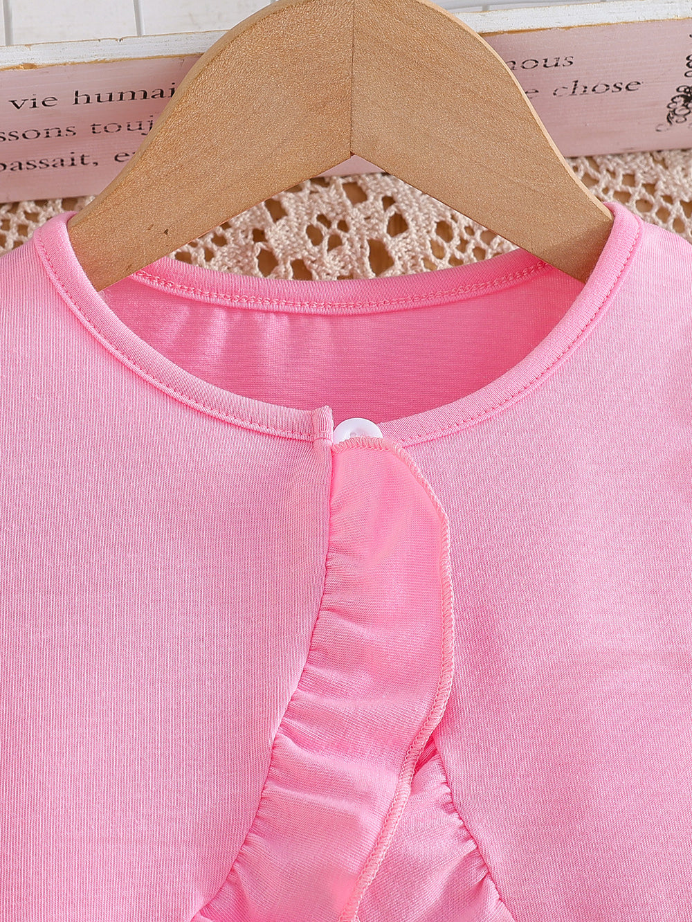 Summer girls' camisole dress with pink lantern sleeve cardigan - oil painting style print skirt - kids' dress set