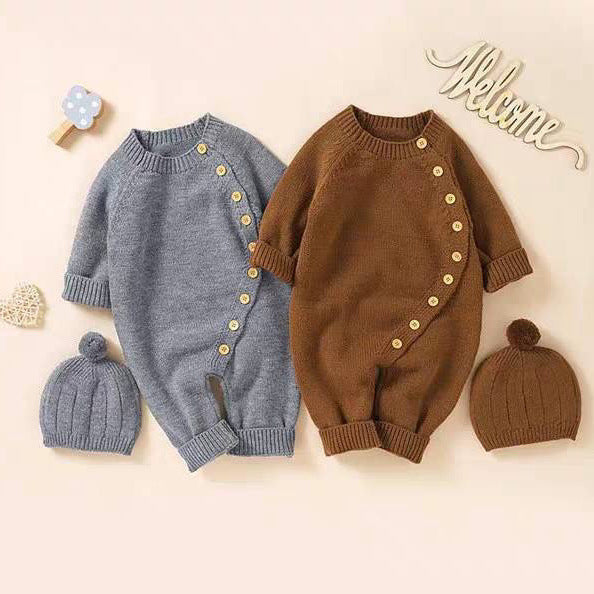 Baby knitting onesie fall and winternewborn baby boy and girl sweater cute heattech romper 016