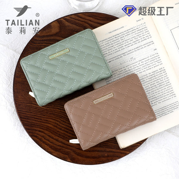 Tailian new urban wind embroidery thread women's wallet wholesale, multi-functional short clutch bag women's wallet