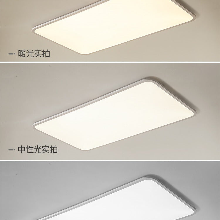 Ultra-thin living room light Modern minimalist atmospheric headlight Hall main light White 1cm minimalist rectangular ceiling light