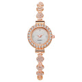 girls watch with small diamonds inspreppy style elegant dial decoration lazy pull-out small bracelet women's watch