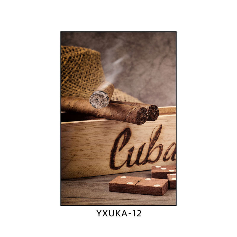 Cigar decorative painting bar clear bar hanging painting smoking retro coffee shop theme restaurant dining hotel box mural