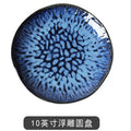 Kiln-turned ceramic western food plate, pasta plate, steak plate, dish plate, special-shaped round plate, for home restaurant, commercial kiln-turned glaze