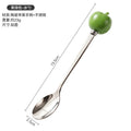 Colorful apple fork and spoon set - creative spoons with stainless steel and ceramic handles for fruit, coffee, cake, and desserts - wholesale
