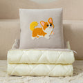 Cartoon chenille throw pillow blanket - dual-use office nap pillow, car travel foldable dopamine pillow blanket