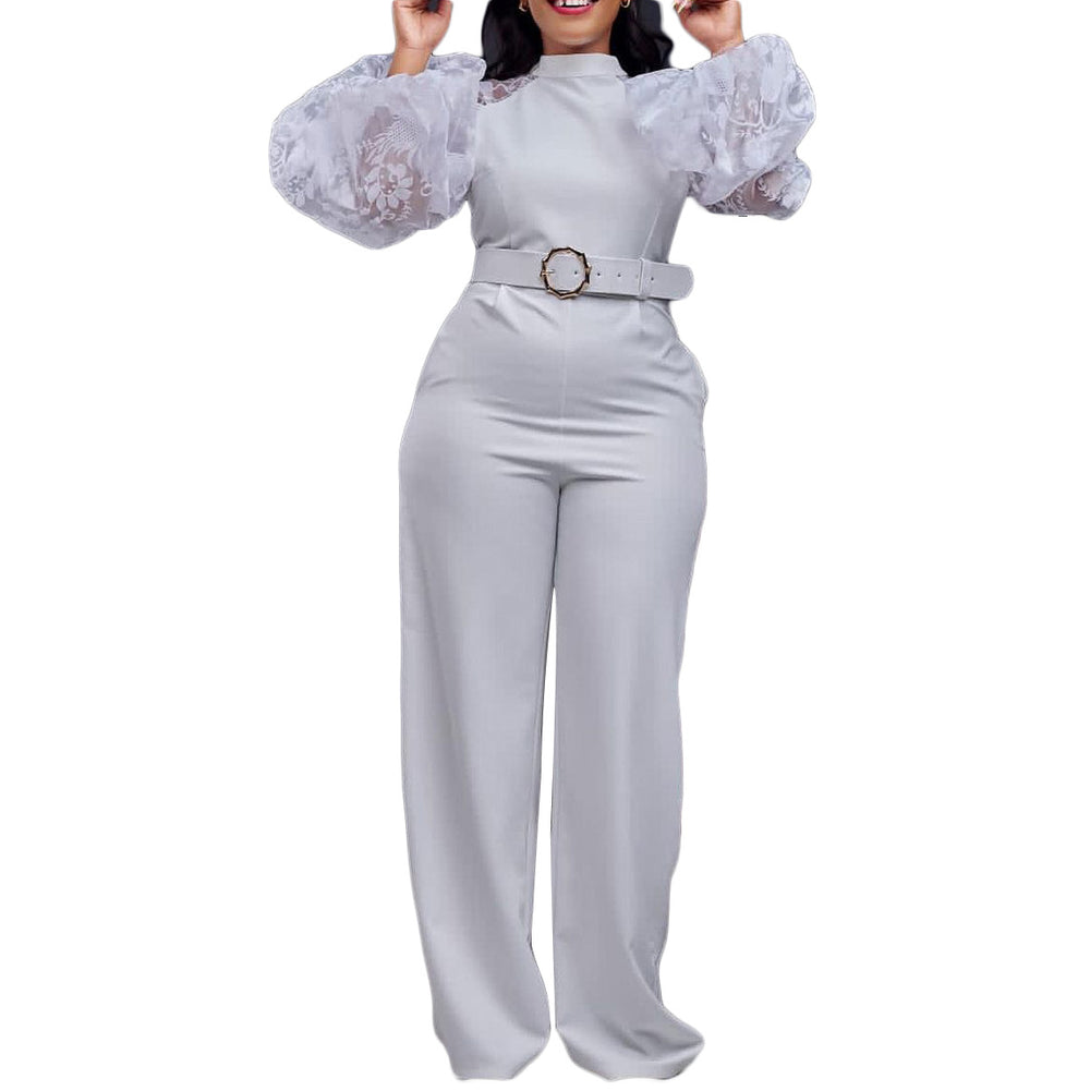 Independent station export women's clothing  spring new arrivallong sleeveshigh waisteleganceelegantsexy jumpsuit fashion jumpsuit