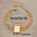 Vintage-inspired rose pattern square pendant bracelet, perfect for women's holiday parties, bridal showers, and weddings