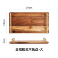 Creative acacia wood double-handle wooden tray - perfect for home baking, fruits, desserts, and tea. wholesale direct from the manufacturer