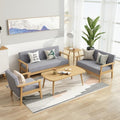 Solid wood sofa and coffee table set - modern minimalist fabric office sofa for small apartments and rental properties