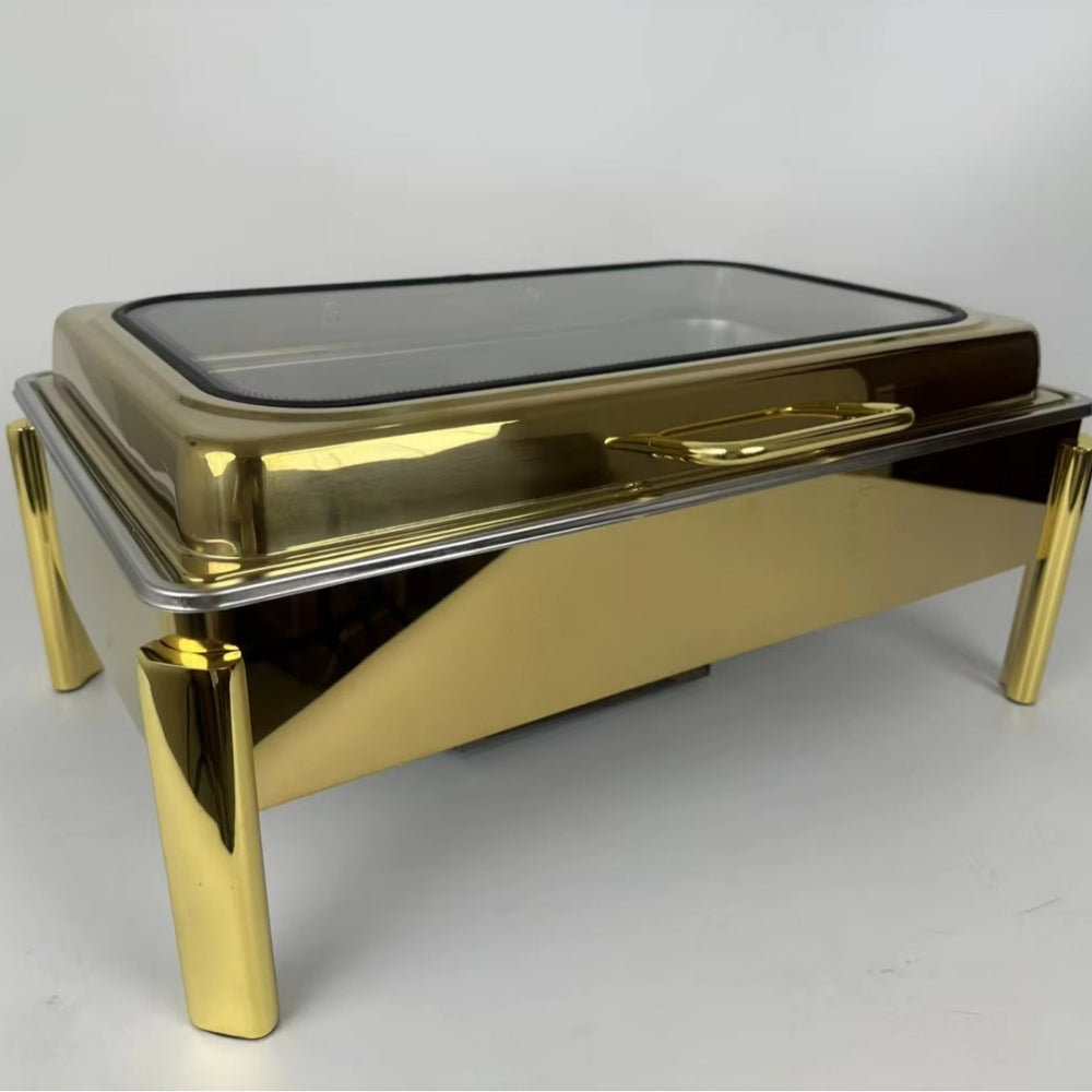 Thickened stainless steel buffet warming cabinet with hinged lid - ideal for hotel buffets and cafeterias