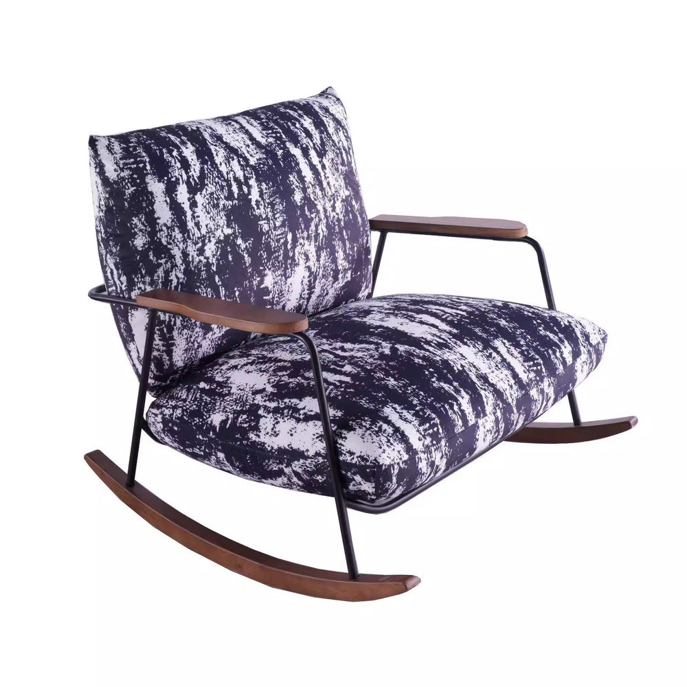 Ink painting retro rocking chair for home single bedroom living room balcony lazy sofa casual lounge chair casualaccessible luxury style