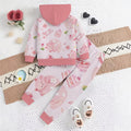 Kids' hoodie set, cross-border hot-selling cartoon animal print girls' fashion hooded sweatshirt and sweatpants set