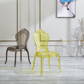 Acrylic clear dining chair, palace style chair, pc plastic backrest chair, wedding hotel minimalist event crystal banquet chair