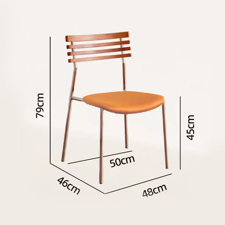 Creative milk tea shop backrest chair - minimalist metal frame upholstered dining chair - retro designer cafe restaurant chair