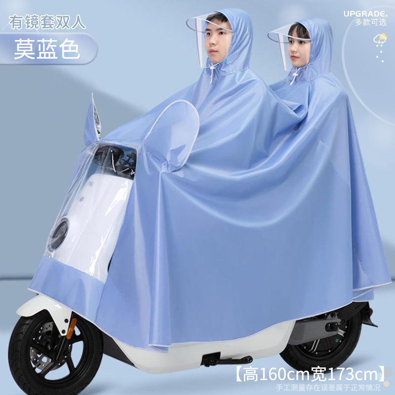 Battery car raincoat oxford cloth long full body rainproof poncho single motorcycle bicycle waterproof morandi