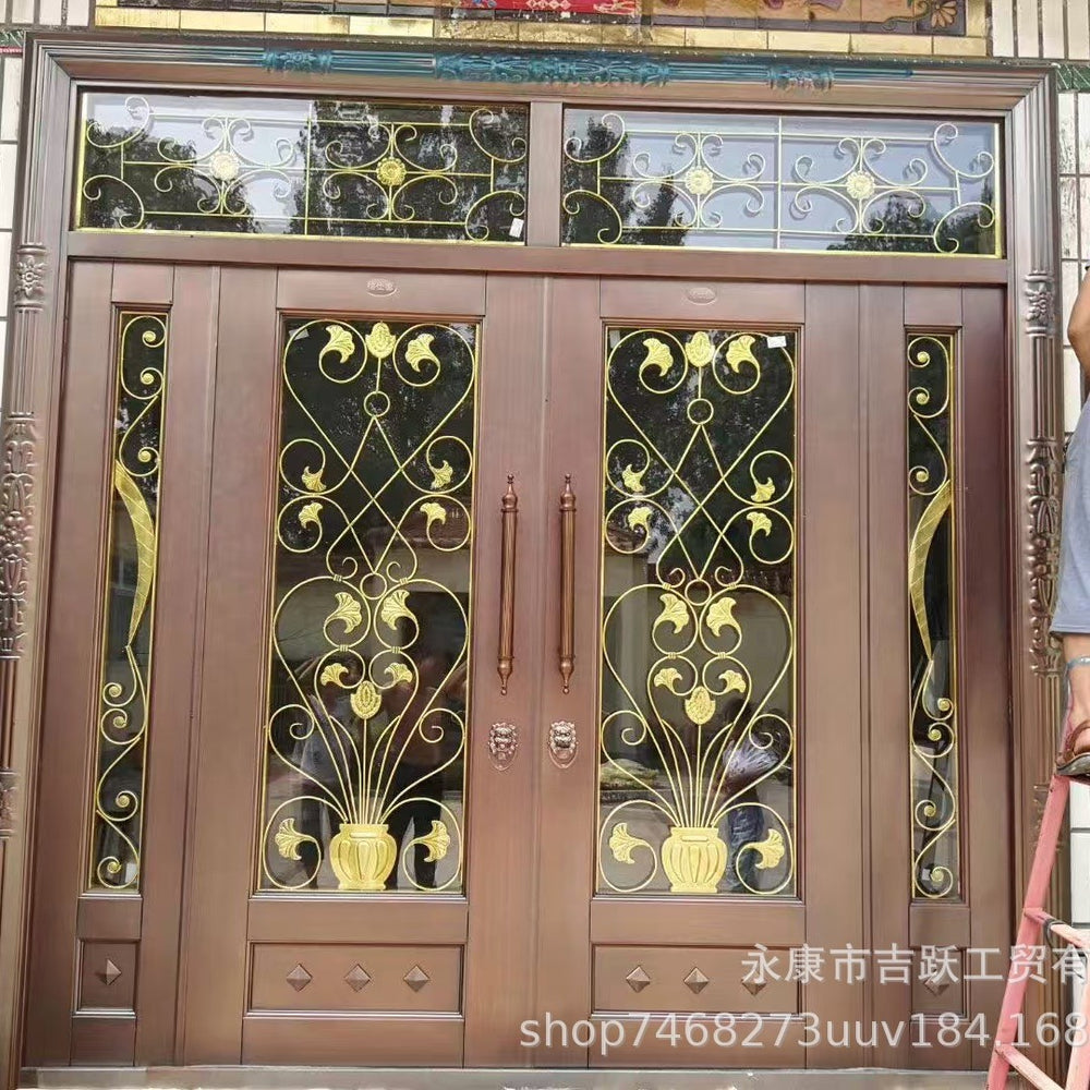 Factory direct zinc alloy glass splice door - stylish, bright, ideal for villas and country homes