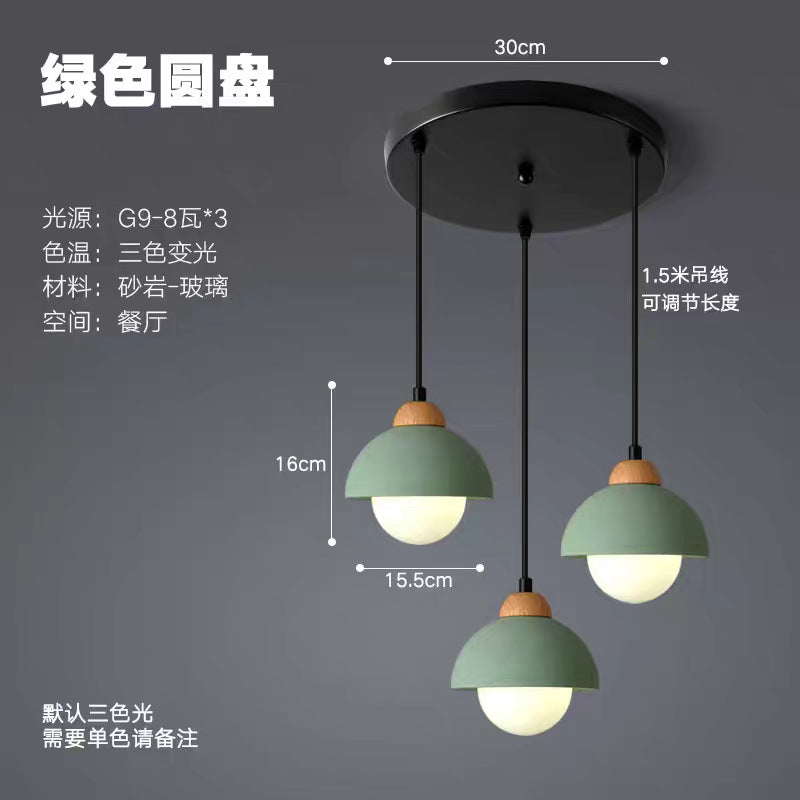 Classy bedroom bedside small chandelier single head medieval wabi-sabi style japanese styleretro restaurant bar table wood cream style