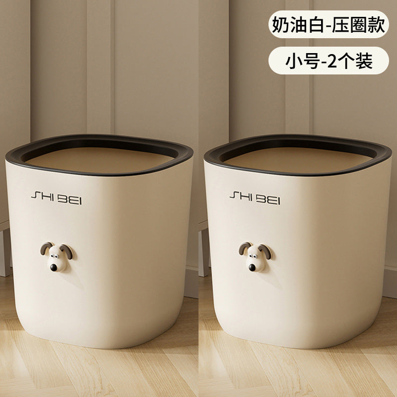 Trash can for homecute high-looking bucket bedroom cream style creative sanitary bucket living room pressure ring with lid push-type