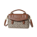 High-end retro print handbag for women, 2025 new color block fashion tote bag, shoulder bag, crossbody commuter small square bag