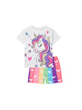 Export factory flame retardant girl girl home wear digital print butterfly fly 2 short sleeve shorts suitsweetcute