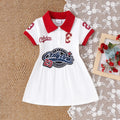 Kids clothing cross-border exportfall and winternew arrival kids red collar whitedress baby children's clothing