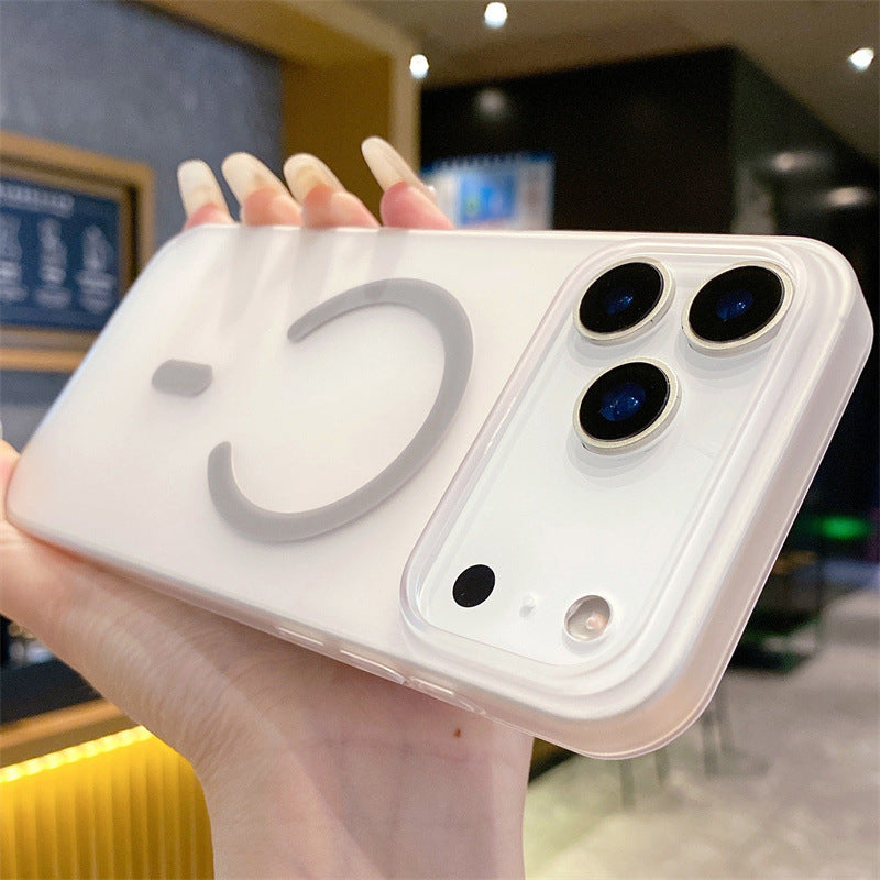 Ultra-thin pc hard case with magnetic attachment, matte ice mist finish, compatible with iphone 17, iphone 16, iphone 15, iphone 13 pro max - premium quality