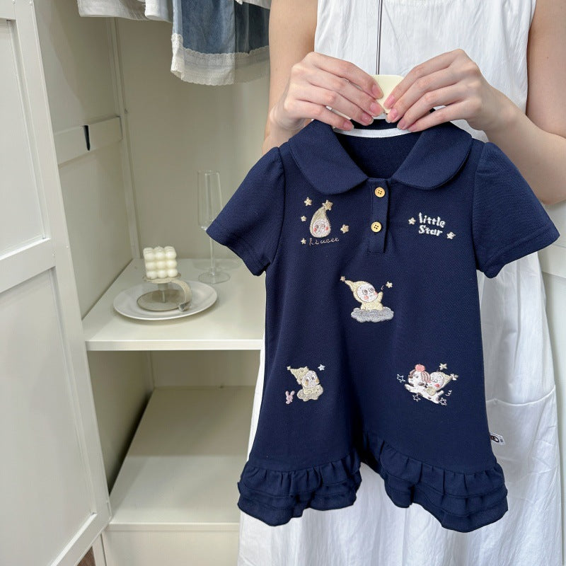 【summer clearance with free shipping】girls'  new summer dresses - trendy korean style, preppy princess style for kids