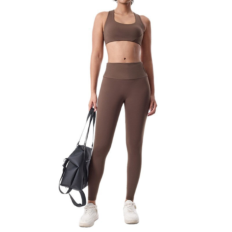 Custom outdoor running yoga outfit set pilates training fitness top new sports running set for women