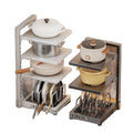 White kitchen storage rack - pot organizer, multi-functional, multi-tier, under-cabinet, sink organizer, layered pot rack