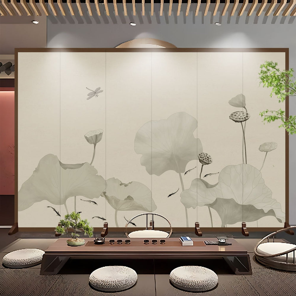 Screen partition landscape ink simple foldablemovable entrance facing the door living room baffle partition screen
