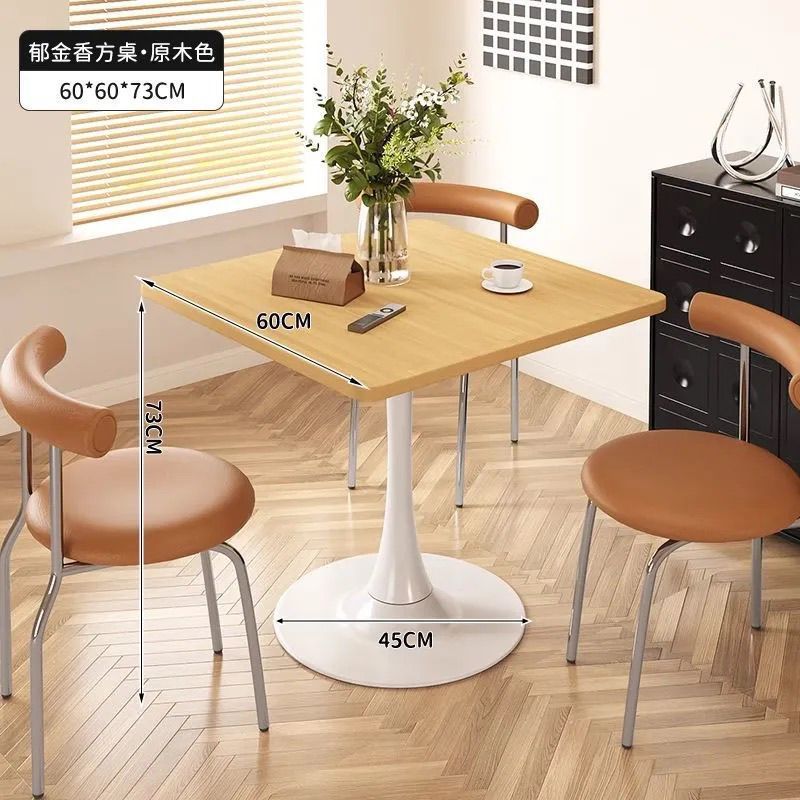 Household medieval style dining table milk tea shop commercial coffee table reception negotiation table slate tulip square table coffee table