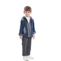 Kids' faux two-piece denim jacket - new autumn/winter hooded fashion casual top for boys and girls - wholesale for export