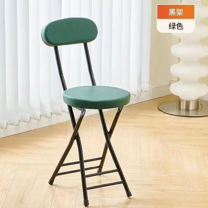 Folding chair - portable dining chair for home, dorm room, balcony, and leisure - space-saving, simple folding back chair