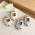 Korean style girls' sandals - new summer collection, soft sole children's shoes, lace closed-toe sandals, baby girl pearl princess shoes