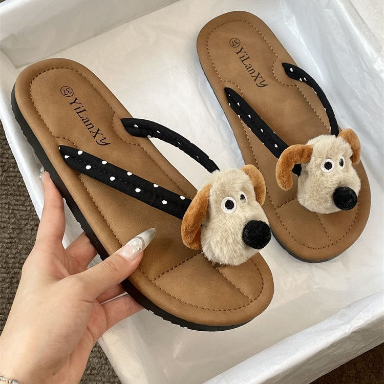 Ragdoll dog flip-flops women's summer outwear non-slipplaid non-slip student k-style flip-flops sandals animal cartoon
