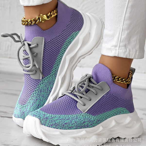 LZT8226A1 Casual sports women's shoes Color fly-woven thin belt sports shoes
