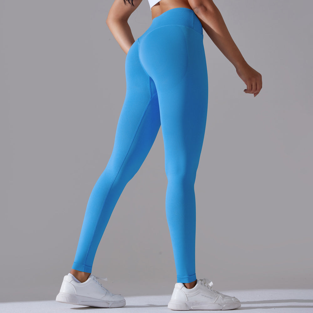 Fashion cross-border seamless tight yoga pants women's cross high waist peach butt lifting sports pants breathable quick-drying fitness pants