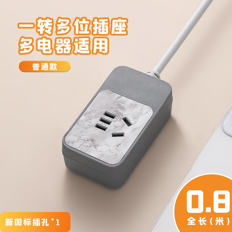 Custom pattern marble socket panel multi-outlet power strip with usb charging, 10a, corded, multiple outlets