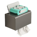 Gun gray space aluminum bathroom tissue box punch-free toilet roll holder waterproof tissue box toilet paper holder storage