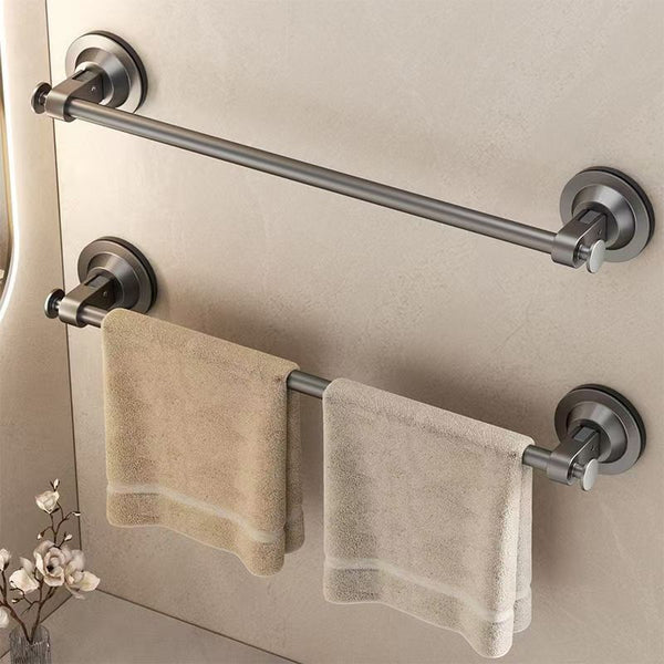 Suction cup towel rack, toilet non-punching wall-mounted rack, bath towel storage hanger, bathroom single bar towel bar