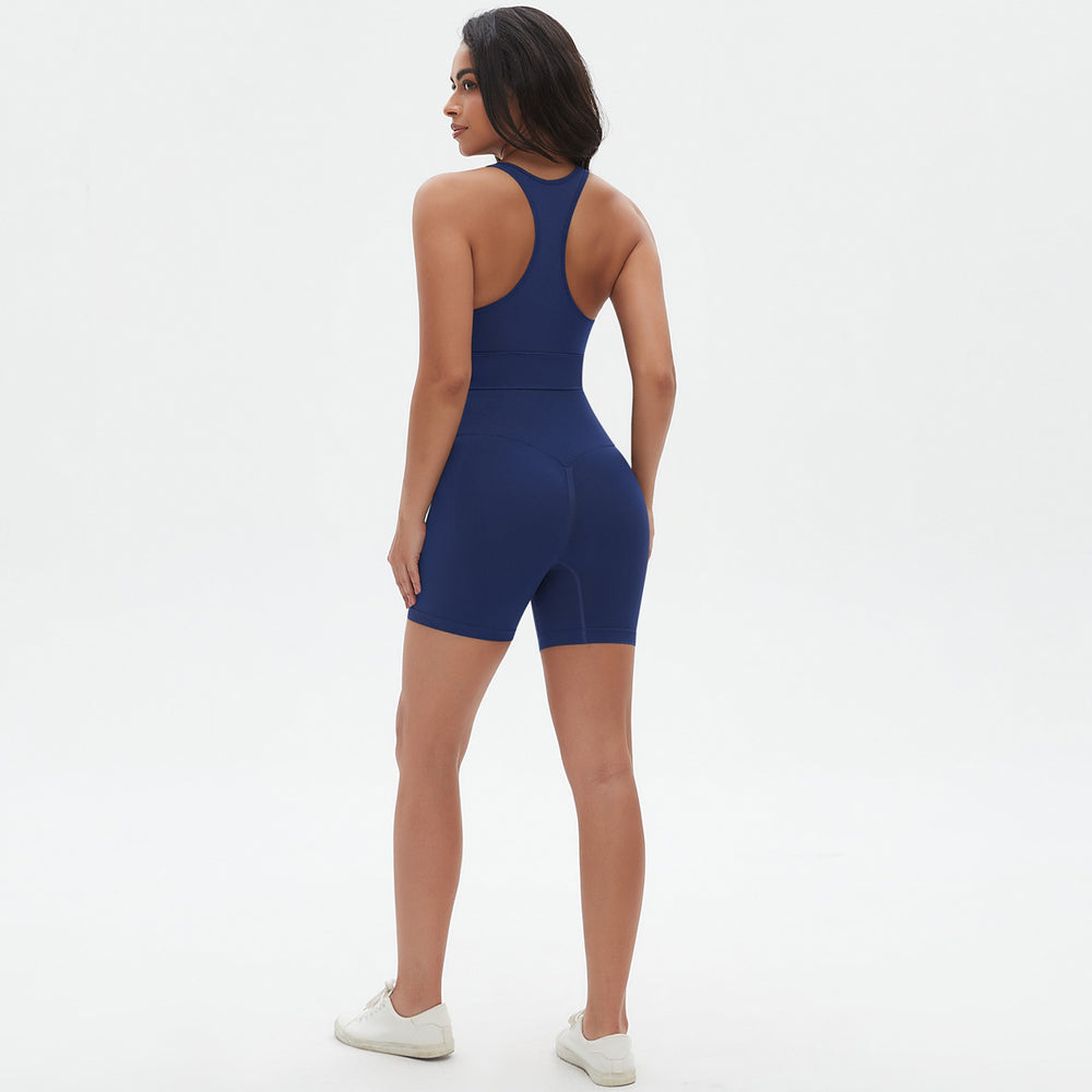 seamless knitting high-elastic tight sexy yoga suit cross-shaped back running fitness two-piece set