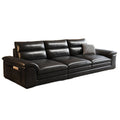 Vintage oil wax leather sofa - living room light luxury, small apartment, home use, straight row 3-seater/4-seater sofa